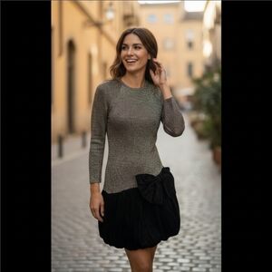 Metallic Gold and Black with Bow Moonlight Dress